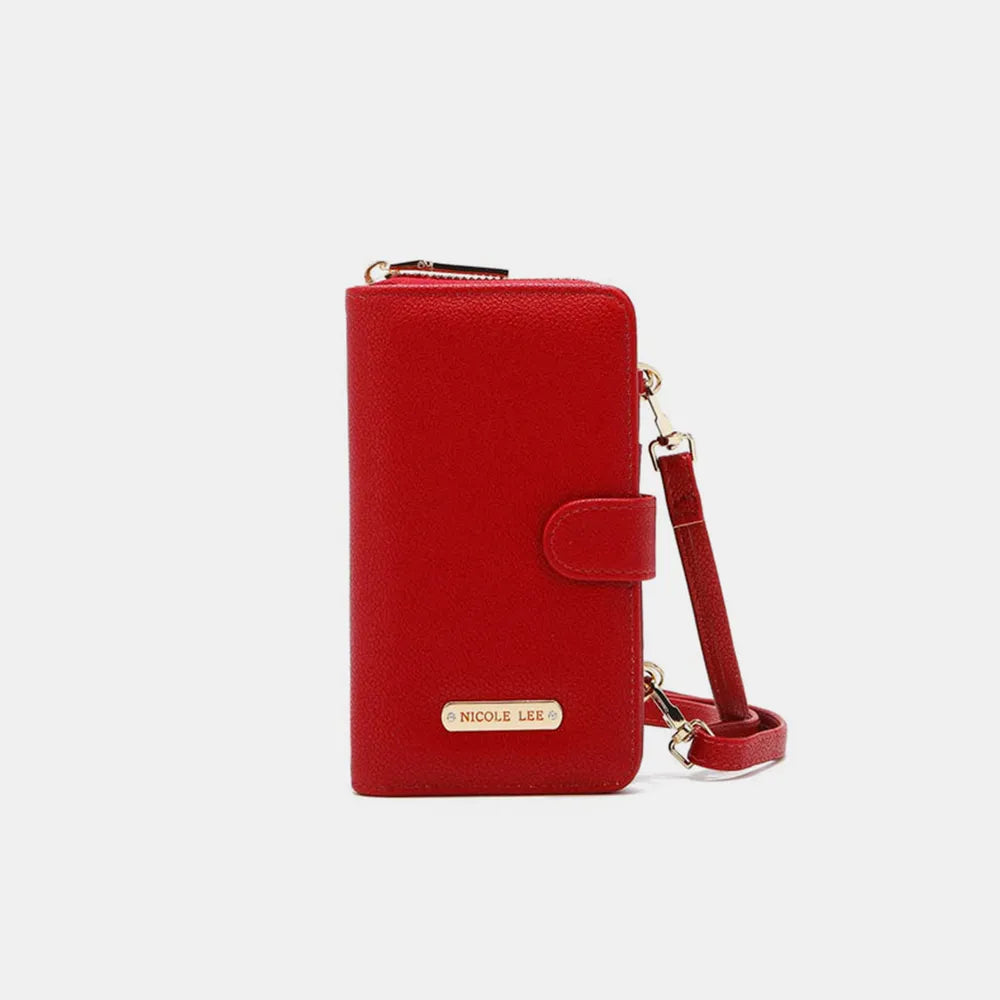 Nicole Lee USA 2 Piece Phone Case Crossbody Wallet Red One Size - Fashorio