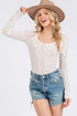 Ces Femme Velvet Floral Long Sleeve Bodysuit - Fashorio