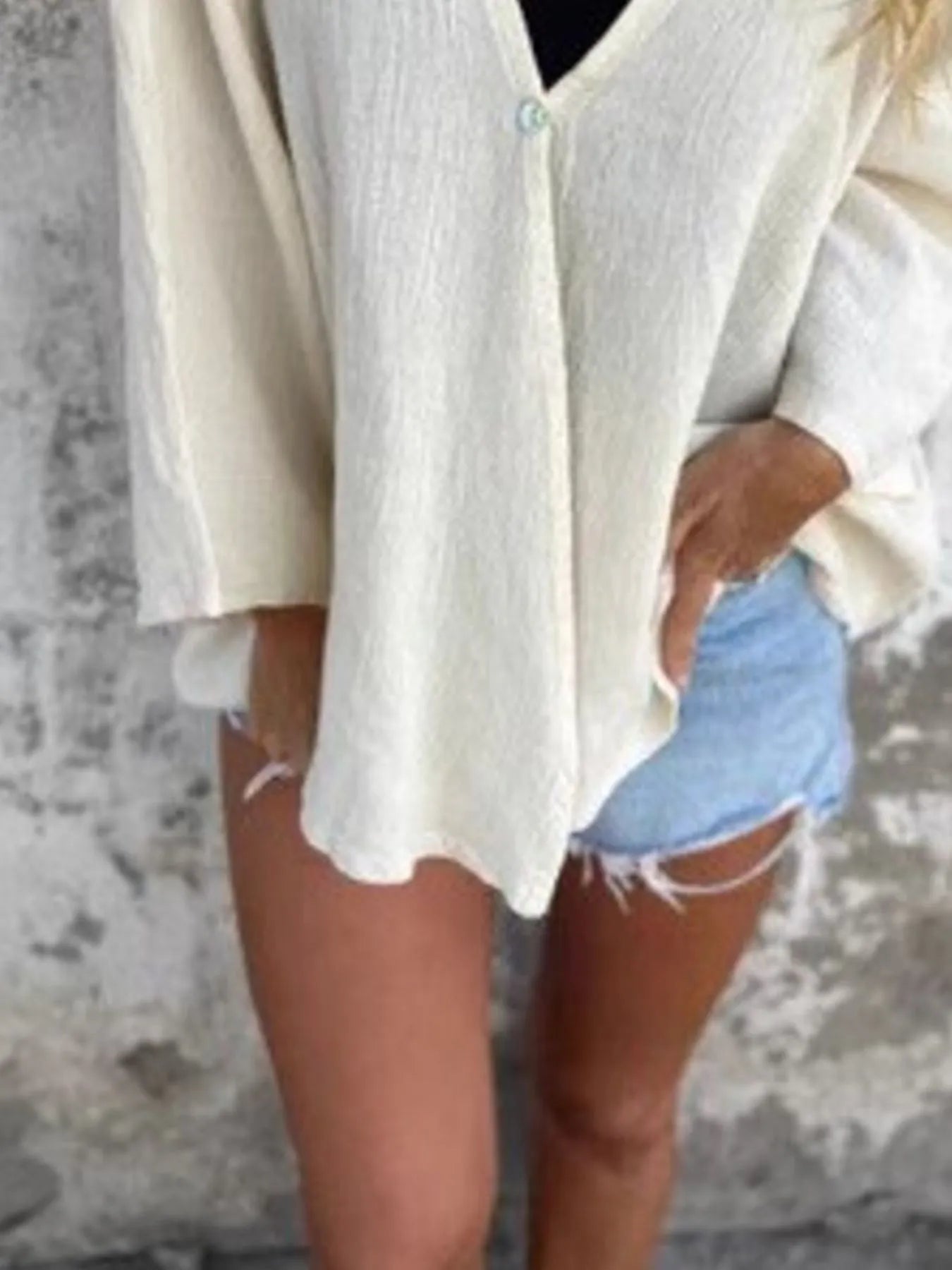 Full Size Oversized Button-Up Cardigan Plus Size - Fashorio