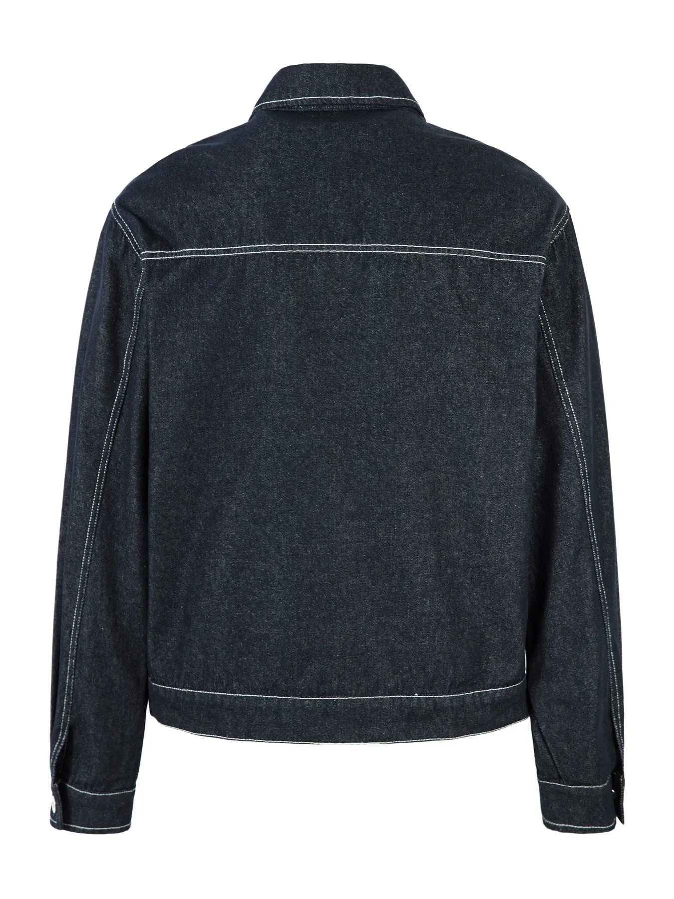 Men's Contrast Stitching Button Up Denim Jacket - Fashorio