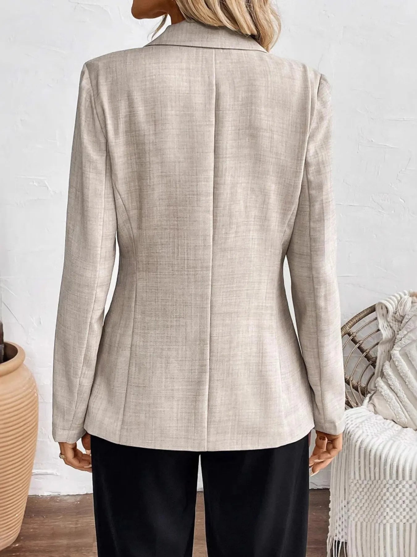 One Button Lapel Collar Blazer - Fashorio
