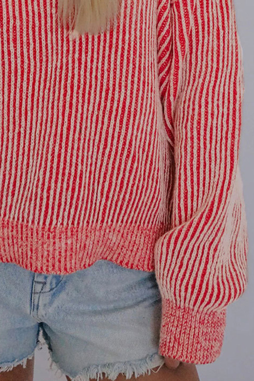 Dropped Shoulder Round Neck Sweater - Fashorio