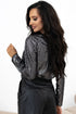 Sequin Surplice Long Sleeve Bodysuit - Fashorio