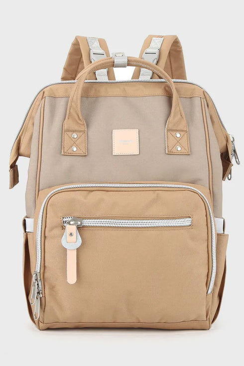 Himawari Waterproof Canvas Backpack Bag with Side Pockets Mocha One Size - Fashorio