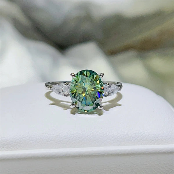 3 Carat Moissanite 925 Sterling Silver Ring Lime - Fashorio