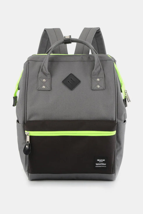 Himawari Contrast Waterproof Backpack Bag with Reinforced Edges Gray One Size - Fashorio