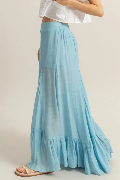 HYFVE High-Waist Ruffle Flared Wide Leg Pants - Fashorio