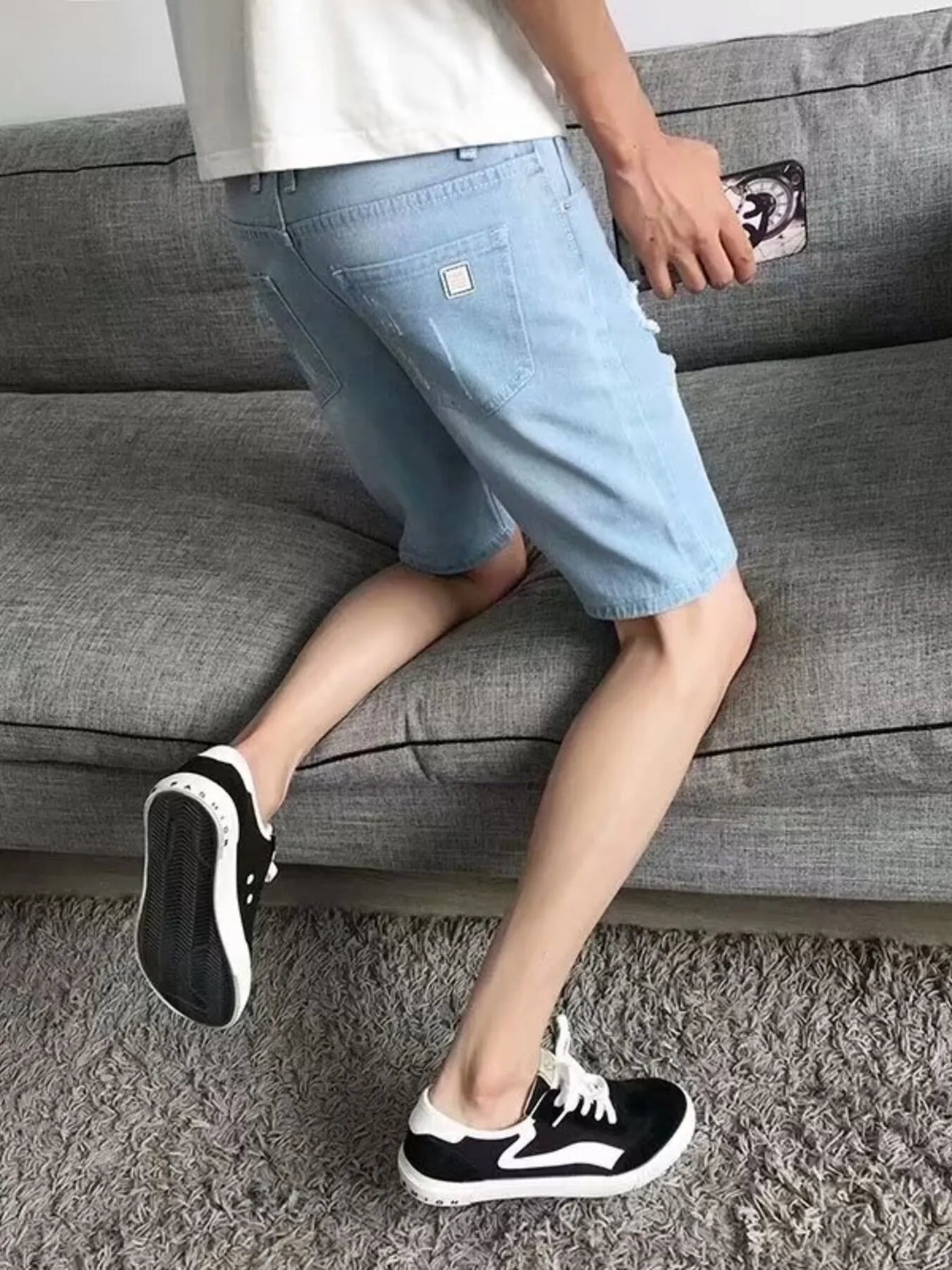 Men's Distressed Wash Denim Shorts - Fashorio