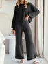 Long Sleeve Lounge Top and Drawstring Pants Set - Fashorio