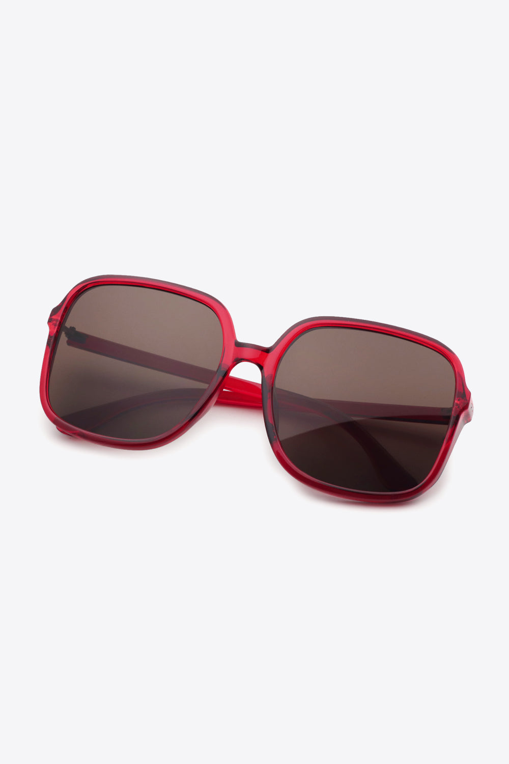 Polycarbonate Square Sunglasses Red One Size - Fashorio