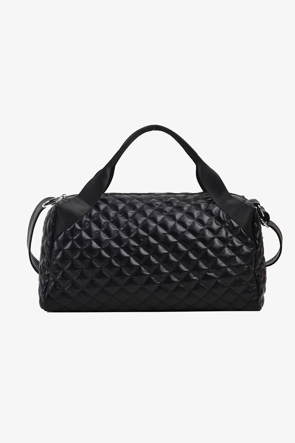 Large PU Leather Handbag Black One Size - Fashorio