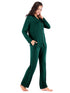 Collared Neck Long Sleeve Loungewear Set with Pockets - Fashorio