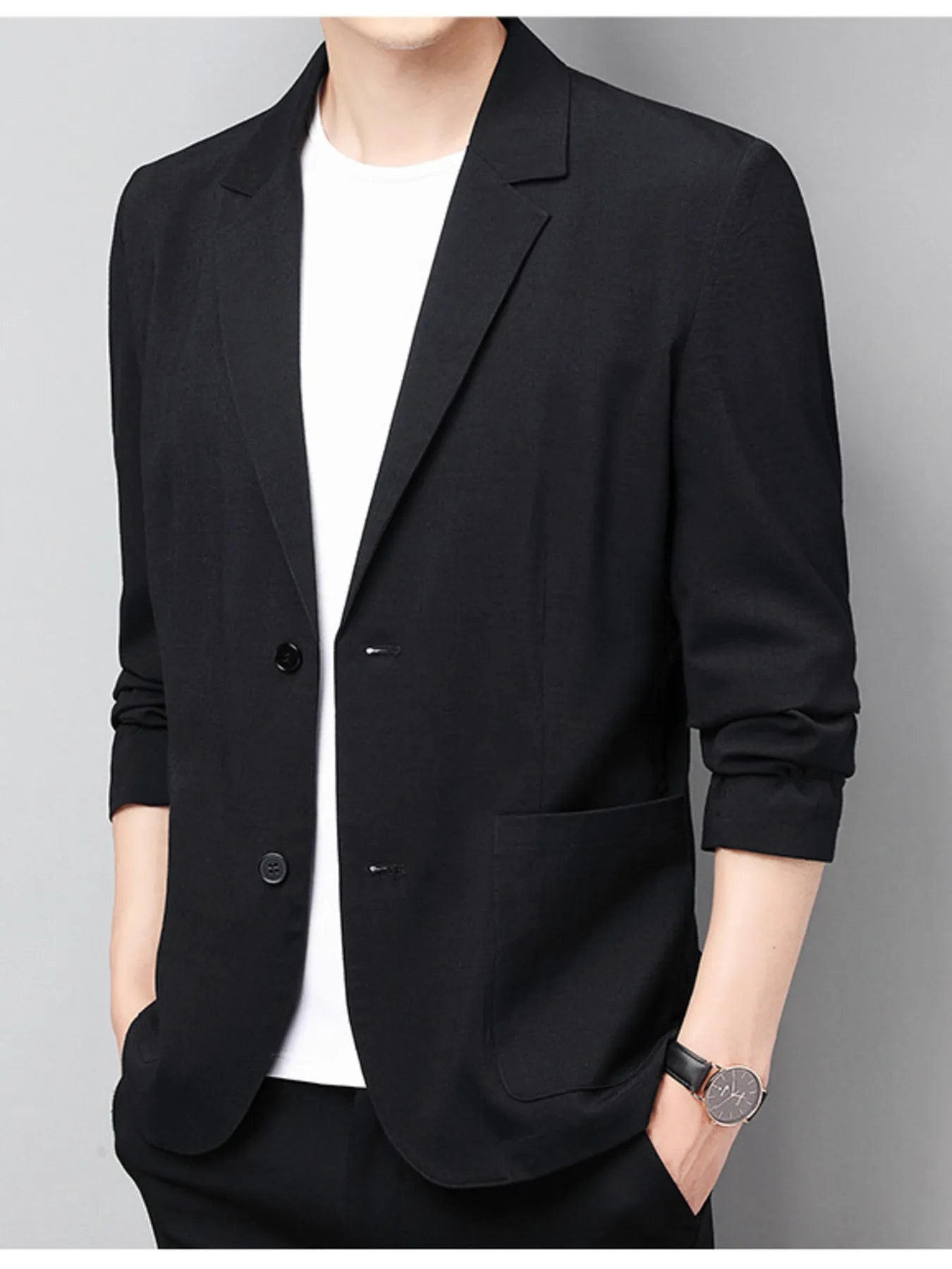 Men's Full Size Button Up Long Sleeve Blazer Plus Size - Fashorio