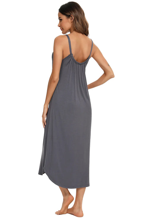 V-Neck Midi Lounge Dress - Fashorio