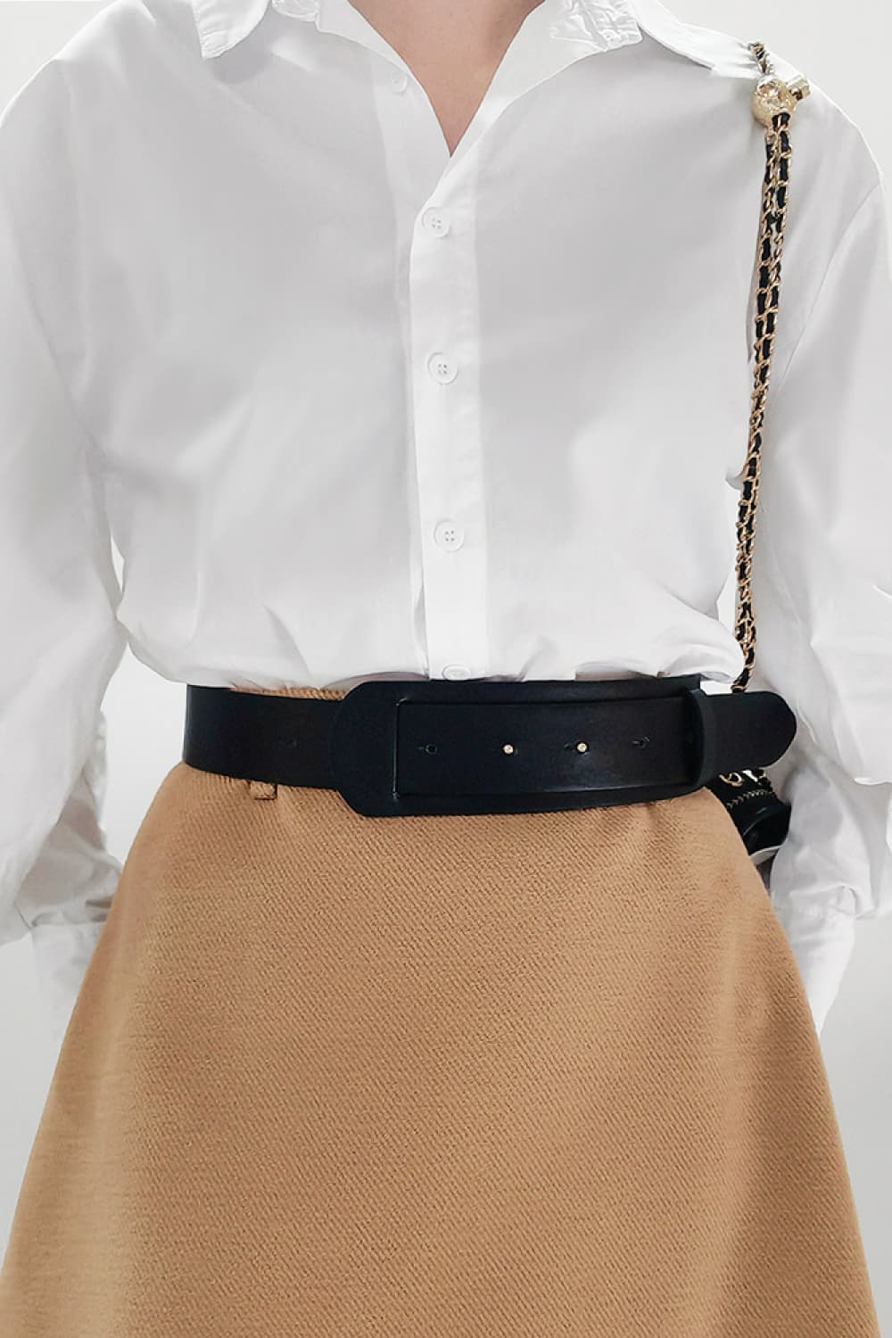 PU Leather Belt Black One Size - Fashorio