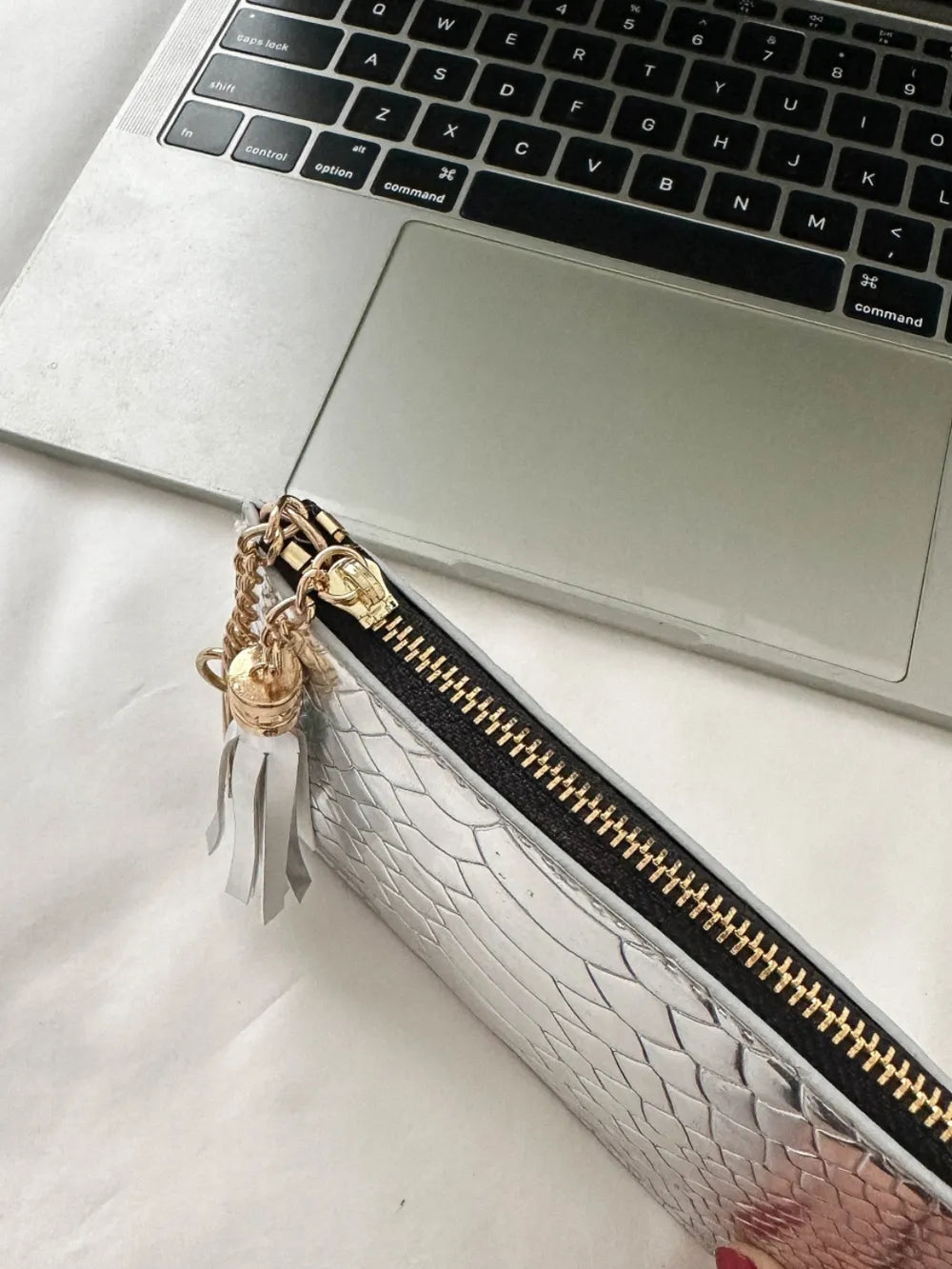 PU Leather Tassel Trim Card Case - Fashorio