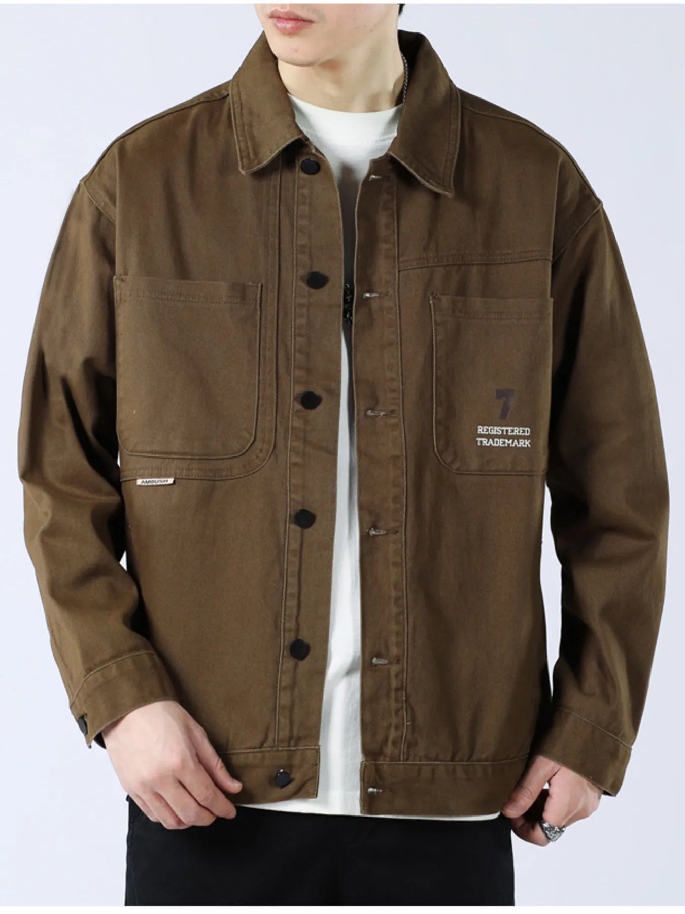 Men's Full Size Button Up Long Sleeve Shacket Plus Size Army Green - Fashorio
