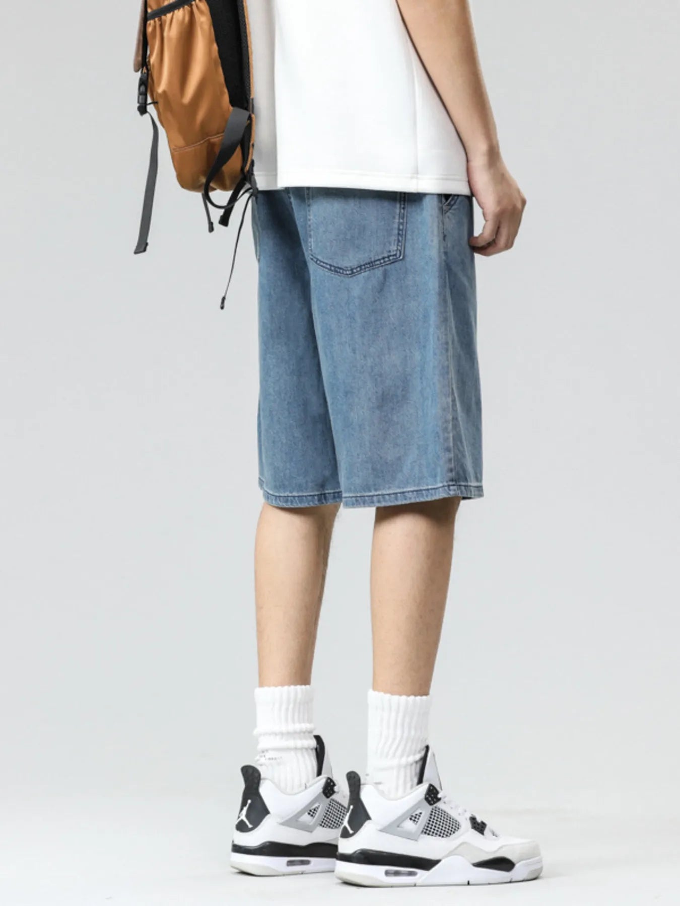 Men's Plus Size Drawstring Denim Shorts - Fashorio
