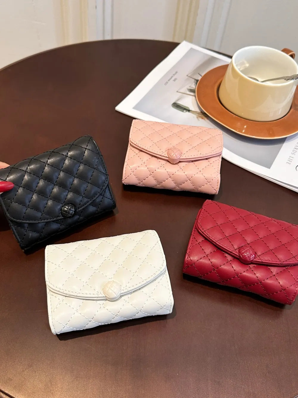 PU Leather Solid Color Wallet - Fashorio