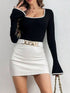 Long Sleeve Bodysuit with Contrast Trim - Fashorio