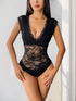 Lace Plunge Sleeveless Bodysuit - Fashorio