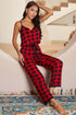 Plaid Lace Trim Spaghetti Strap Jumpsuit - Fashorio