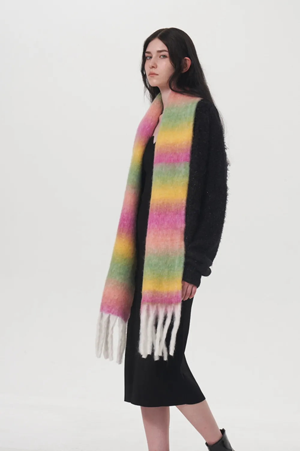 Fringe Gradient Thermal Scarf - Fashorio