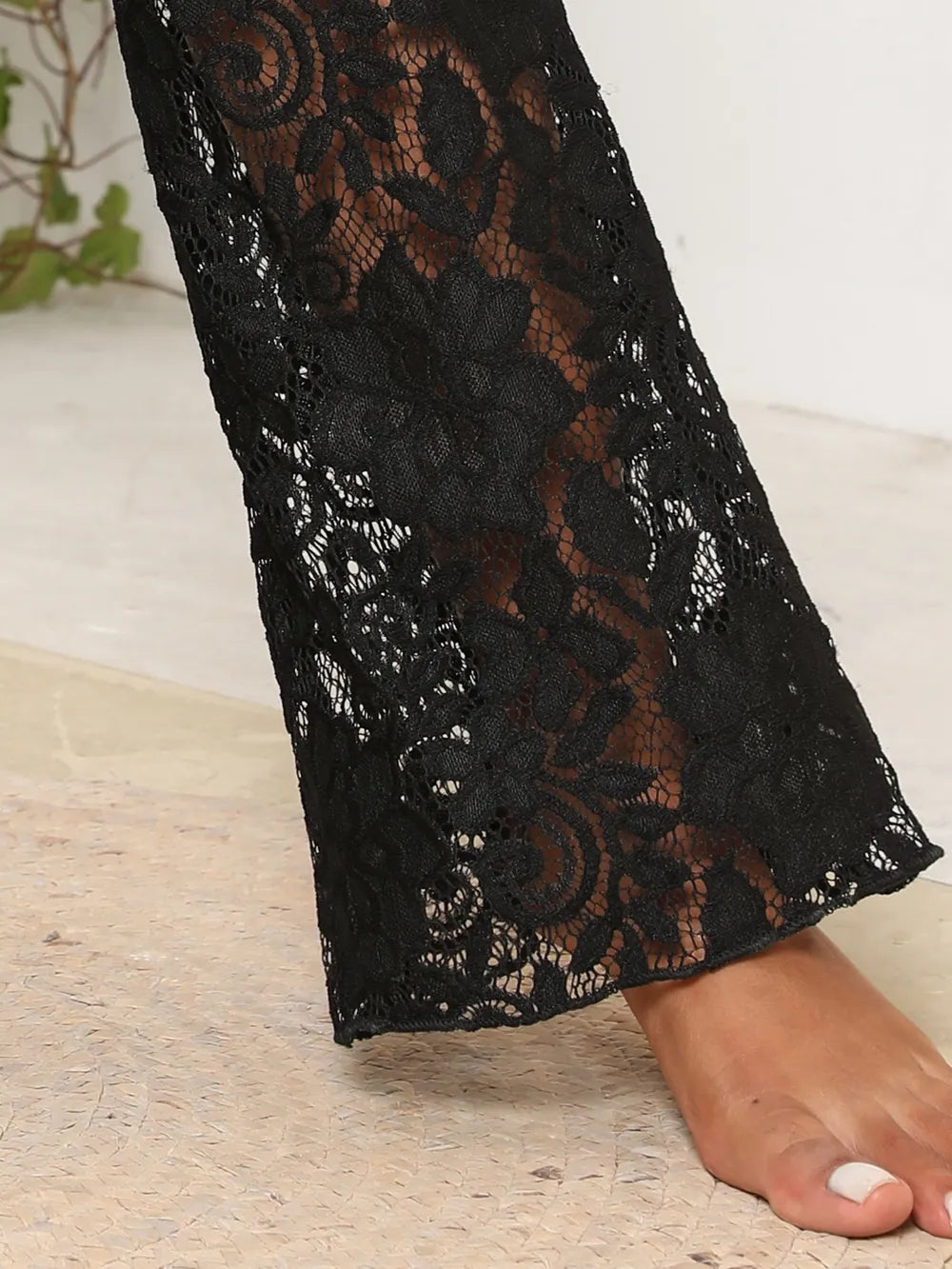 Lace High Waist Swim Pants - Fashorio