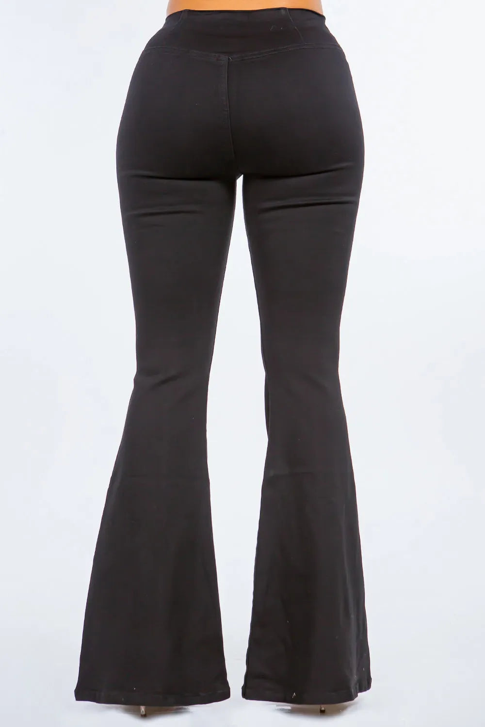 American Bazi High Waist Pull-On Flare Jeans – Retro Stretch Denim - Fashorio