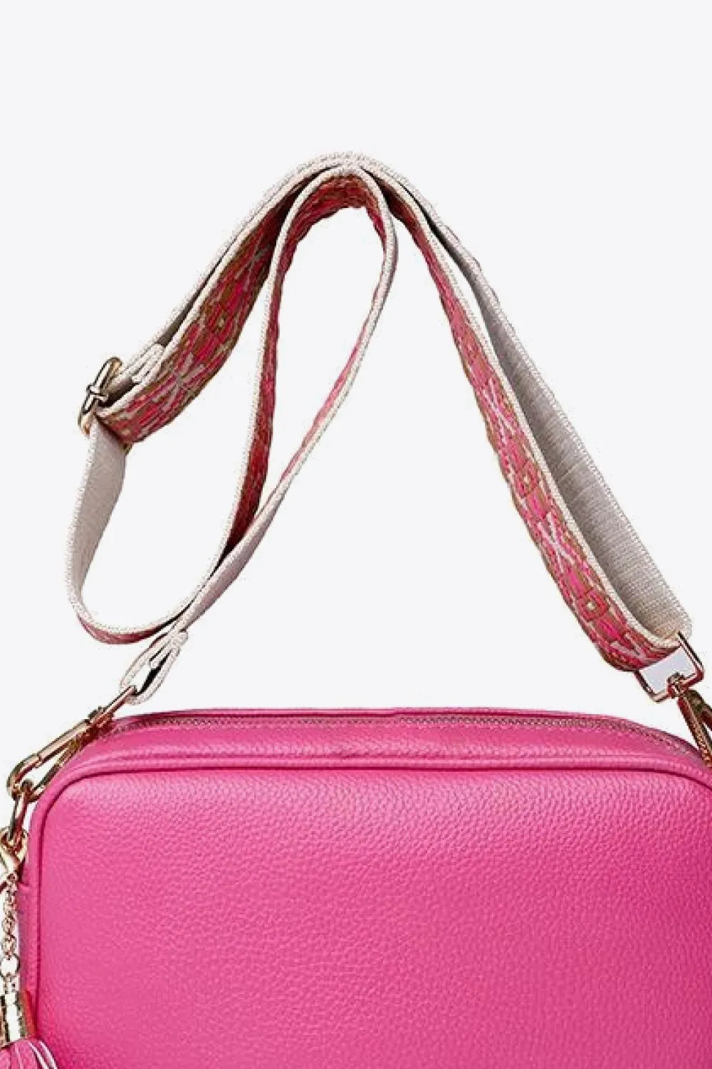 PU Leather Tassel Crossbody Bag - Fashorio