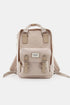 Himawari Contrast Waterproof Nylon Backpack Bag Beige One Size - Fashorio