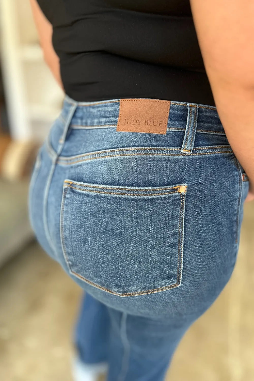 Judy Blue High Waist Front Seam Straight Jeans – Full Size Denim - Fashorio
