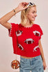 BiBi Gameday Sequin Football Embroidered Stitch Sweater - Fashorio