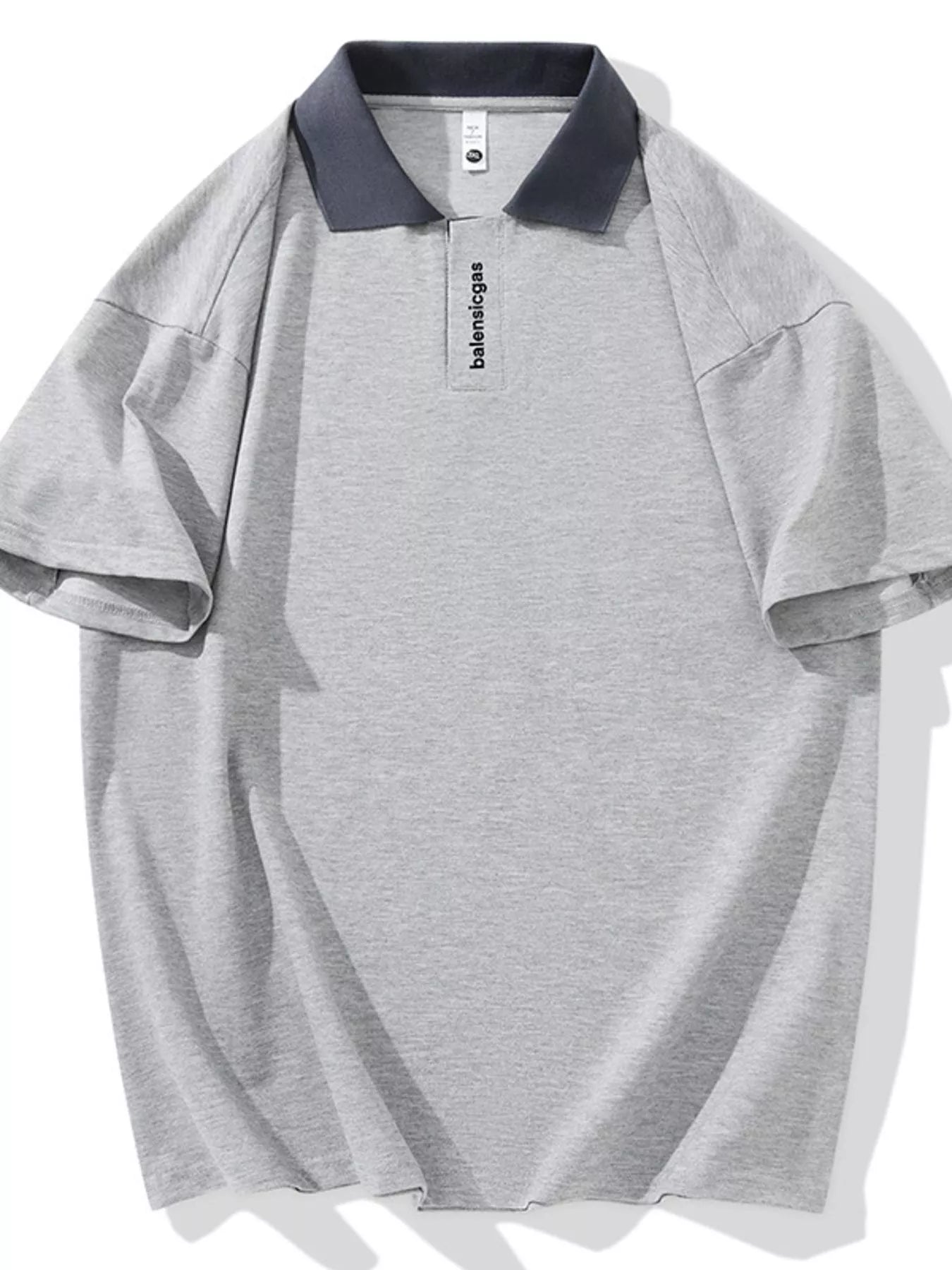 Men's Plus Size Contrast Collar Short Sleeve Polo - Fashorio