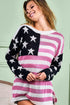BiBi American Flag Low Gauge Knit Top - Fashorio