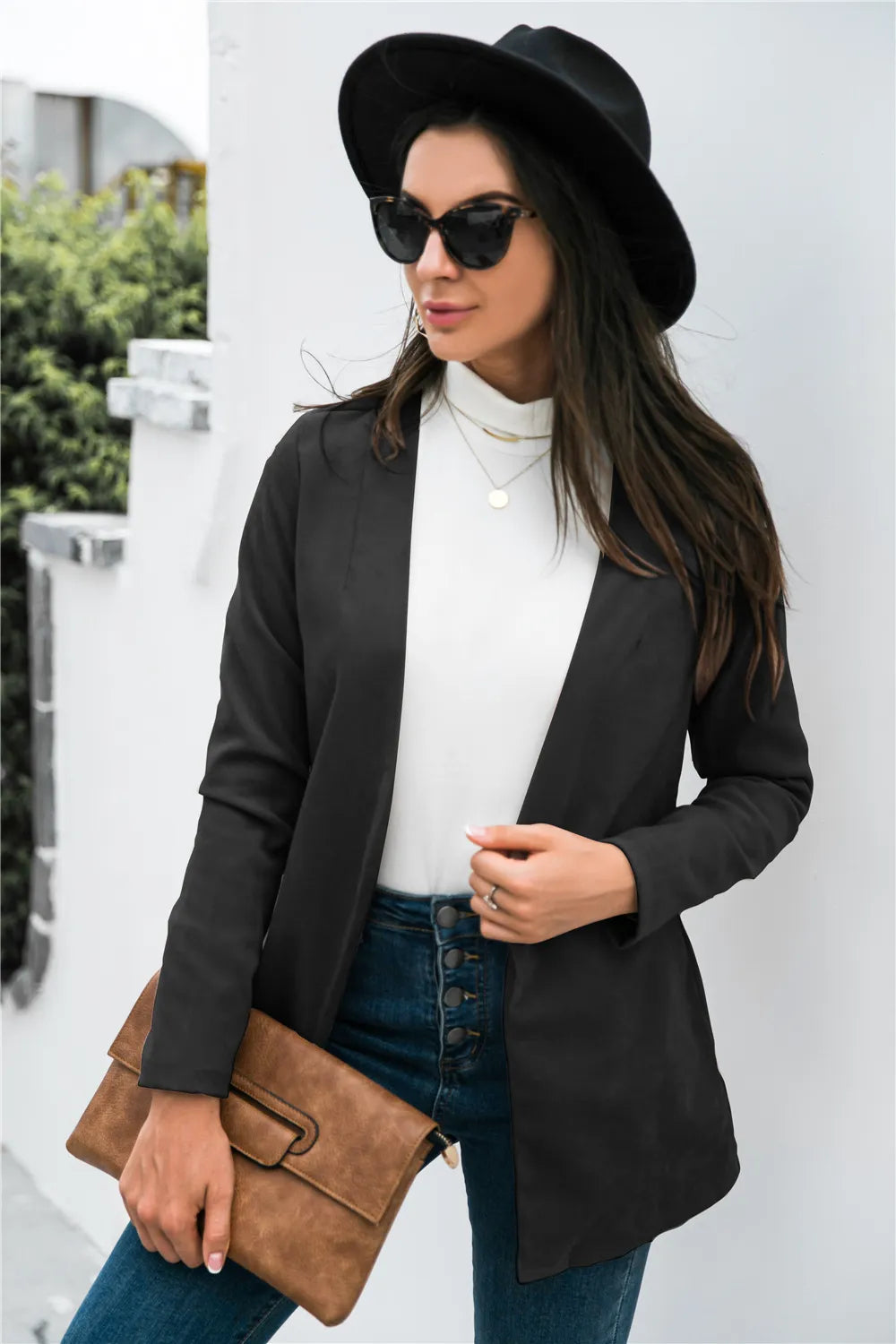 Three-Quarter Sleeve Blazer - Fashorio