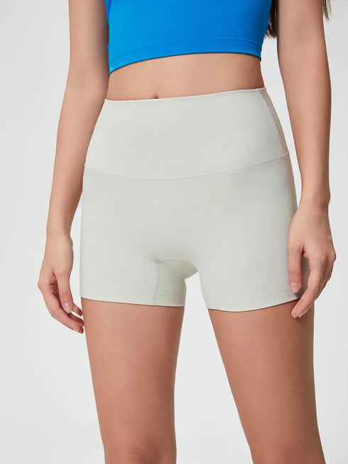 Millennia High Waist Active Shorts White - Fashorio