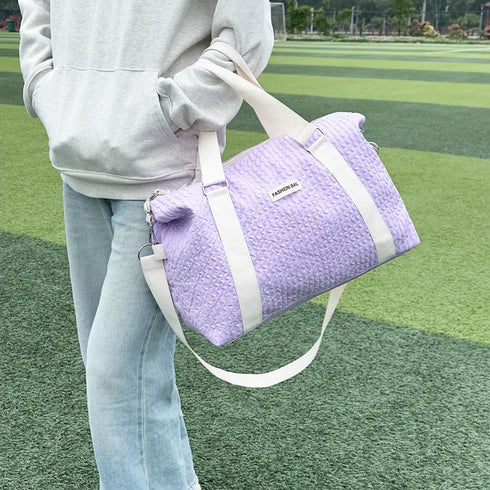Textured Nylon Travel Bag - Fashorio
