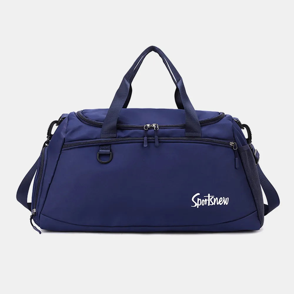 Multi Pockets Nylon Travel Bag Dark Blue One Size - Fashorio