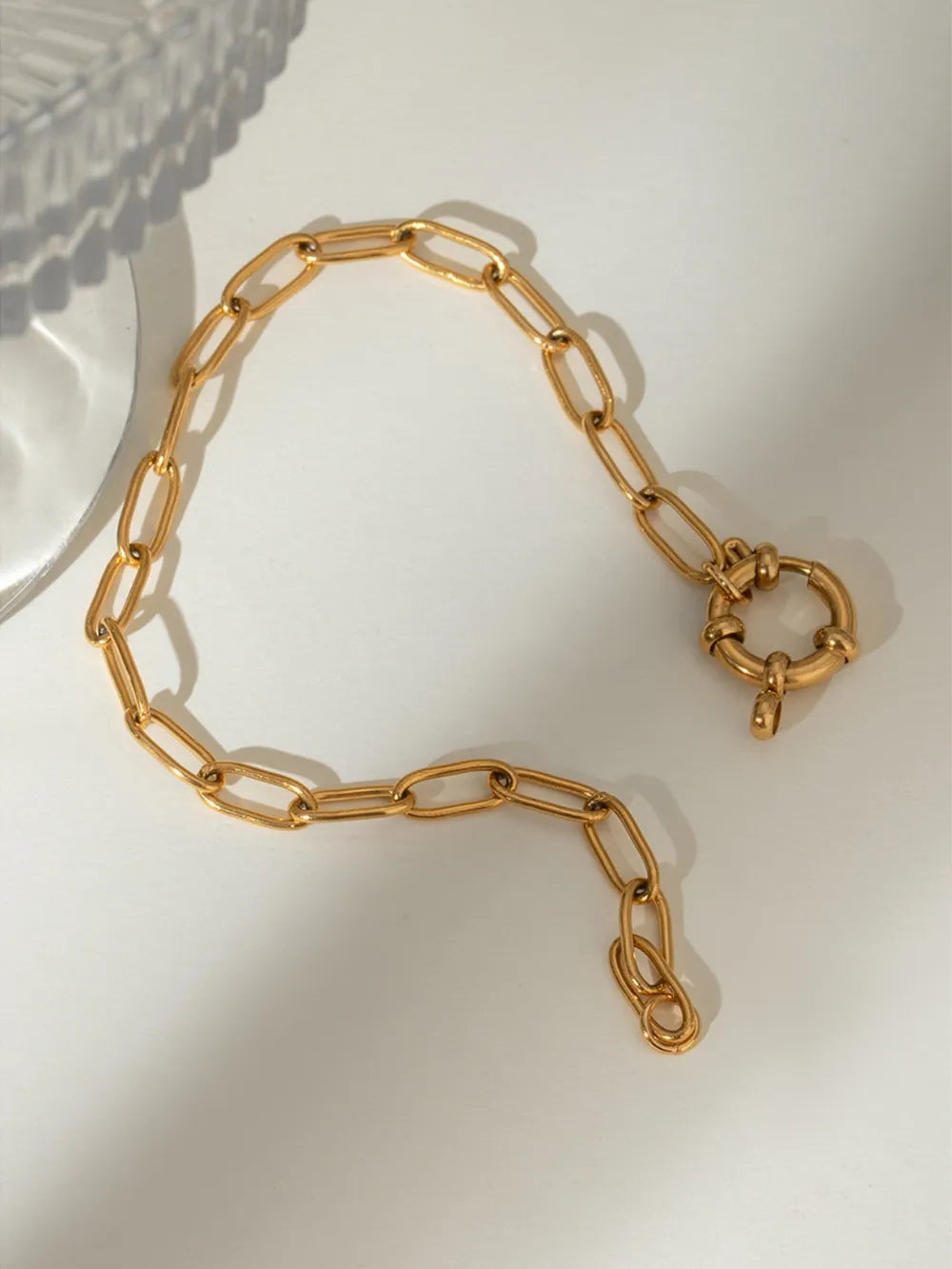 18K Gold-Plated Stainless Steel Chain Bracelet - Fashorio