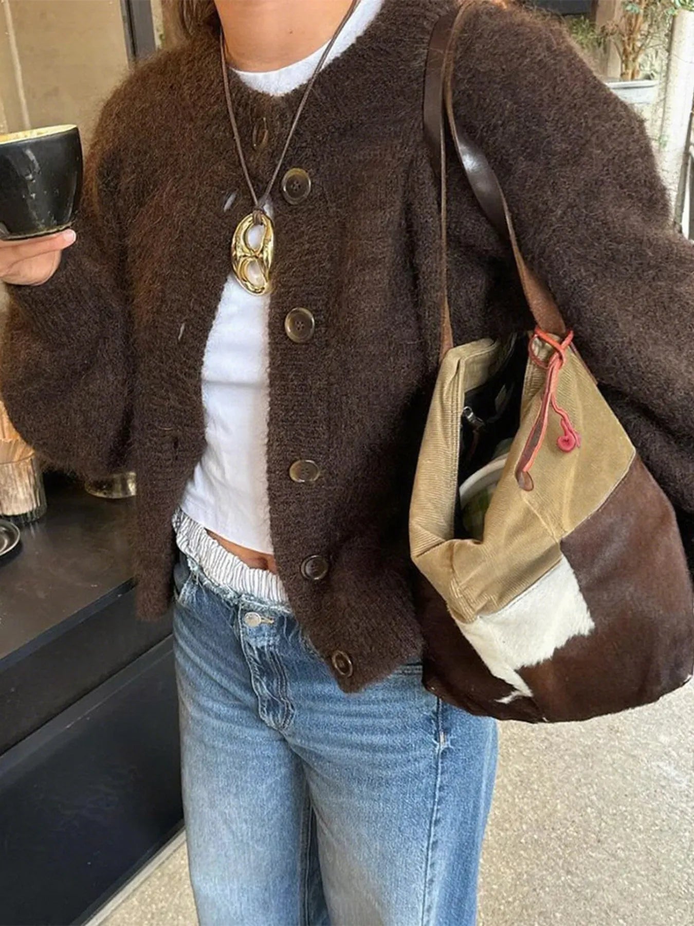 Button Down Long Sleeve Cardigan - Fashorio