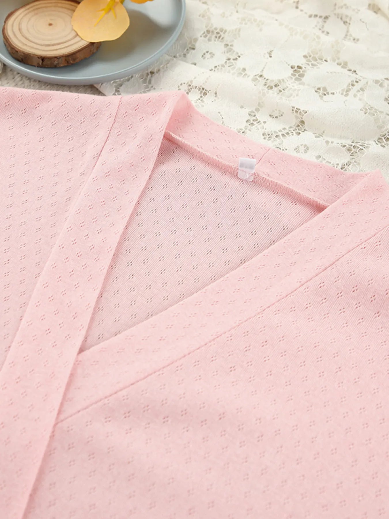 Tie Waist Kimono Sleeve Lounge Nightgown - Fashorio