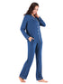 Collared Neck Long Sleeve Loungewear Set with Pockets - Fashorio