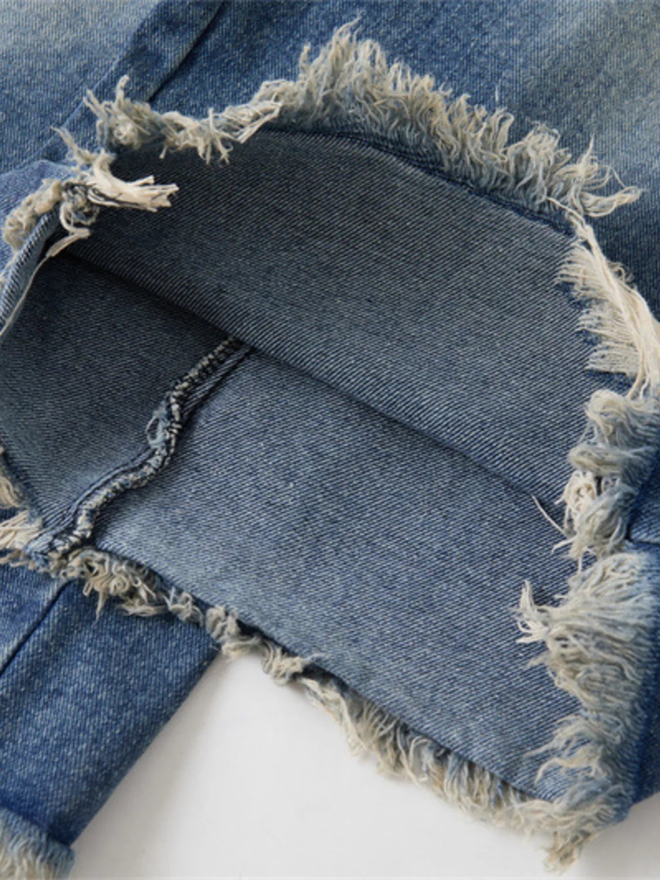 Men's Distressed Wide Leg Denim Shorts - Fashorio