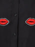 Lips Button Up Long Sleeve Shirt - Fashorio