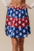 BiBi American Flag Theme Star Sequin Tiered Skirt AMERICAN FLAG - Fashorio