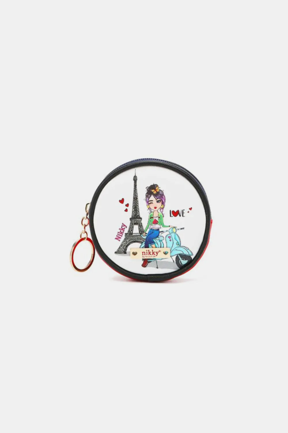 Nicole Lee USA Keychain Round Coin Purse Scooter Sophie One Size - Fashorio