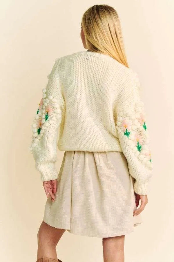 Davi & Dani Floral Pattern Button Down Cardigan - Fashorio