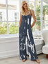 Shiny Tie-Dye Spaghetti Strap Jumpsuit with Pockets - Fashorio