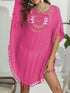 Tassel Crochet Round Neck Cover-Up - Fashorio